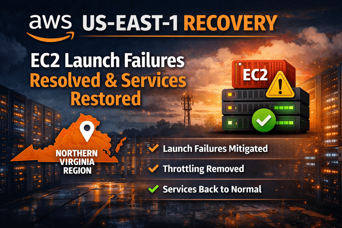 AWS US-EAST-1 Recovery: EC2 Launch Failures Resolved and Services Restored